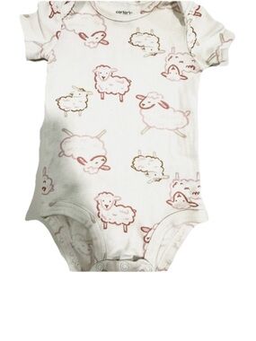 Carter's Cream Sheep Pattern Onesie